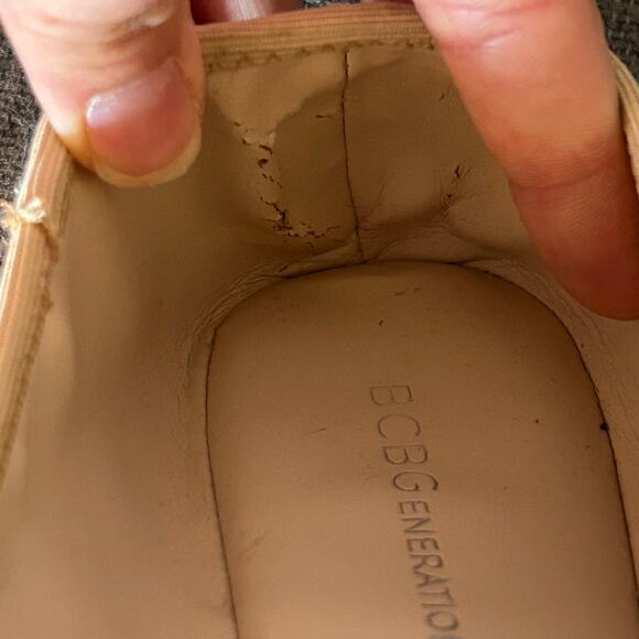 BCBGeneration Womens Agatha Pink Leather Round Toe Slip On Ballet Flats Shoes 7B - Picture 11 of 11